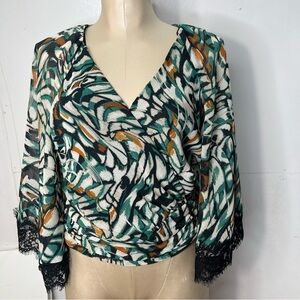 Anthropology wrap shirt womens M